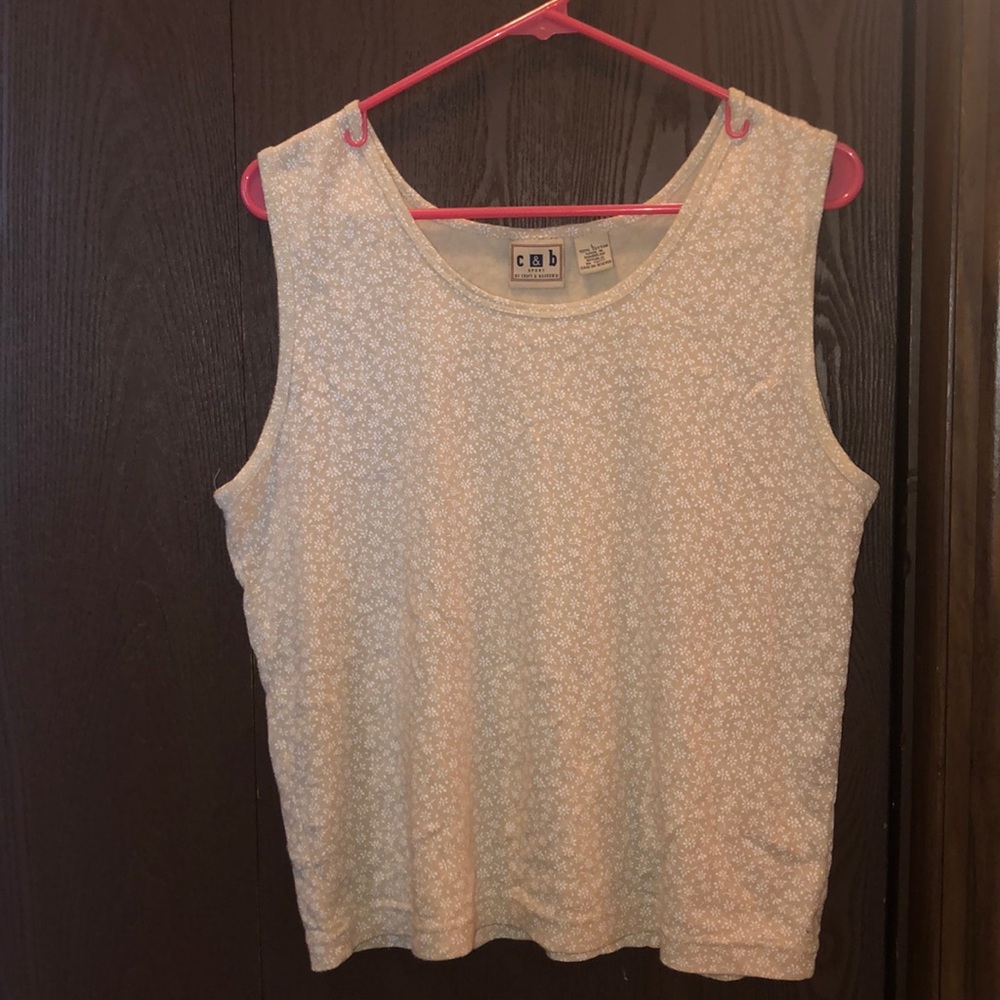 White flower power tank